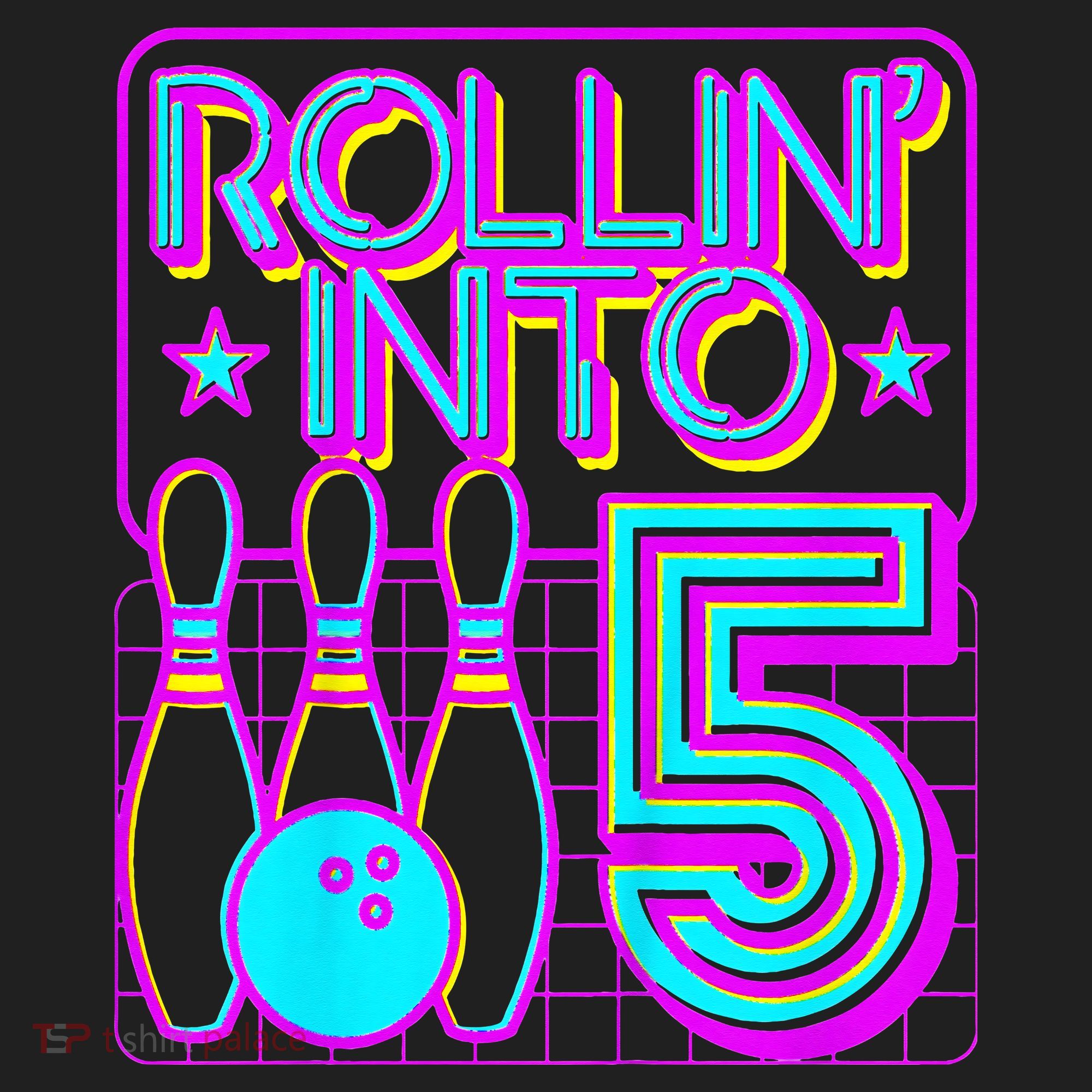Rollin Into 5 Bowling Bowler 5th Birthday Party Beanie
