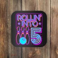 Rollin Into 5 Bowling Bowler 5th Birthday Party Coaster thumb 0