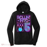 Rollin Into 5 Bowling Bowler 5th Birthday Party Women's Hoodie thumb 0