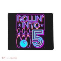Rollin Into 5 Bowling Bowler 5th Birthday Party Mousepad thumb 0