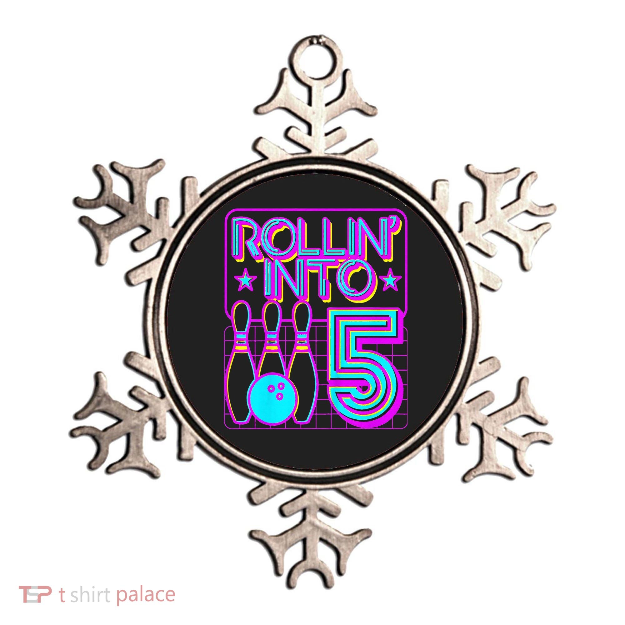 Rollin Into 5 Bowling Bowler 5th Birthday Party Ornament