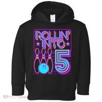 Rollin Into 5 Bowling Bowler 5th Birthday Party Toddler Hoodie thumb 0