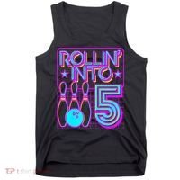 Rollin Into 5 Bowling Bowler 5th Birthday Party Tank Top thumb 0