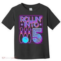 Rollin Into 5 Bowling Bowler 5th Birthday Party Toddler T-Shirt thumb 0