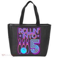 Rollin Into 5 Bowling Bowler 5th Birthday Party Tote Bag thumb 0
