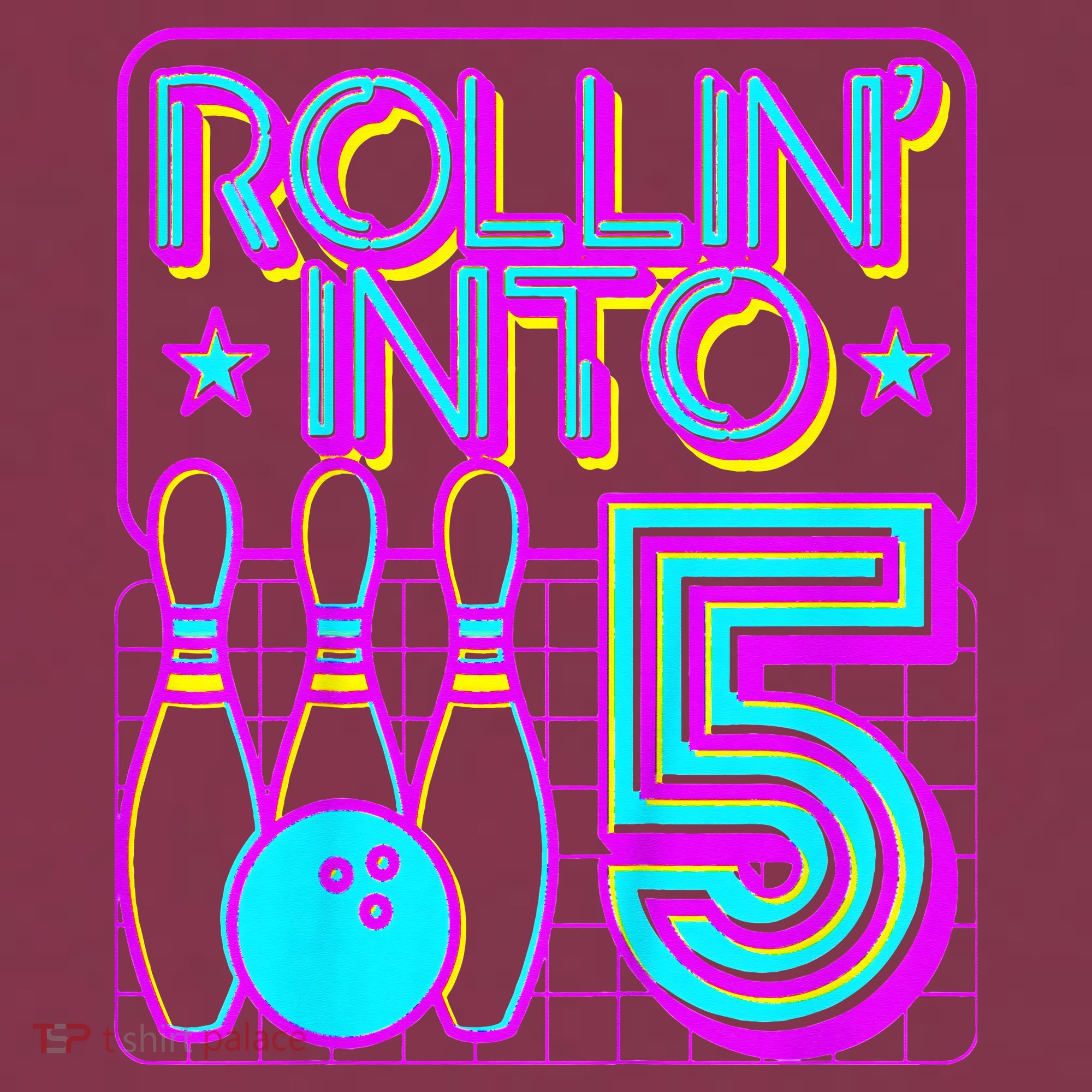 Rollin Into 5 Bowling Bowler 5th Birthday Party 16oz Travel Tumbler