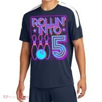 Rollin Into 5 Bowling Bowler 5th Birthday Party Sport-Tek Competitor United Soccer Jersey thumb 0