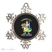 Roaring Into 6th Grade Unicorn Riding Dinosaur Back School Cute Gift Ornament thumb 0