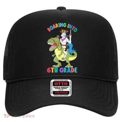 Roaring Into 6th Grade Unicorn Riding Dinosaur Back School Cute Gift Hat
