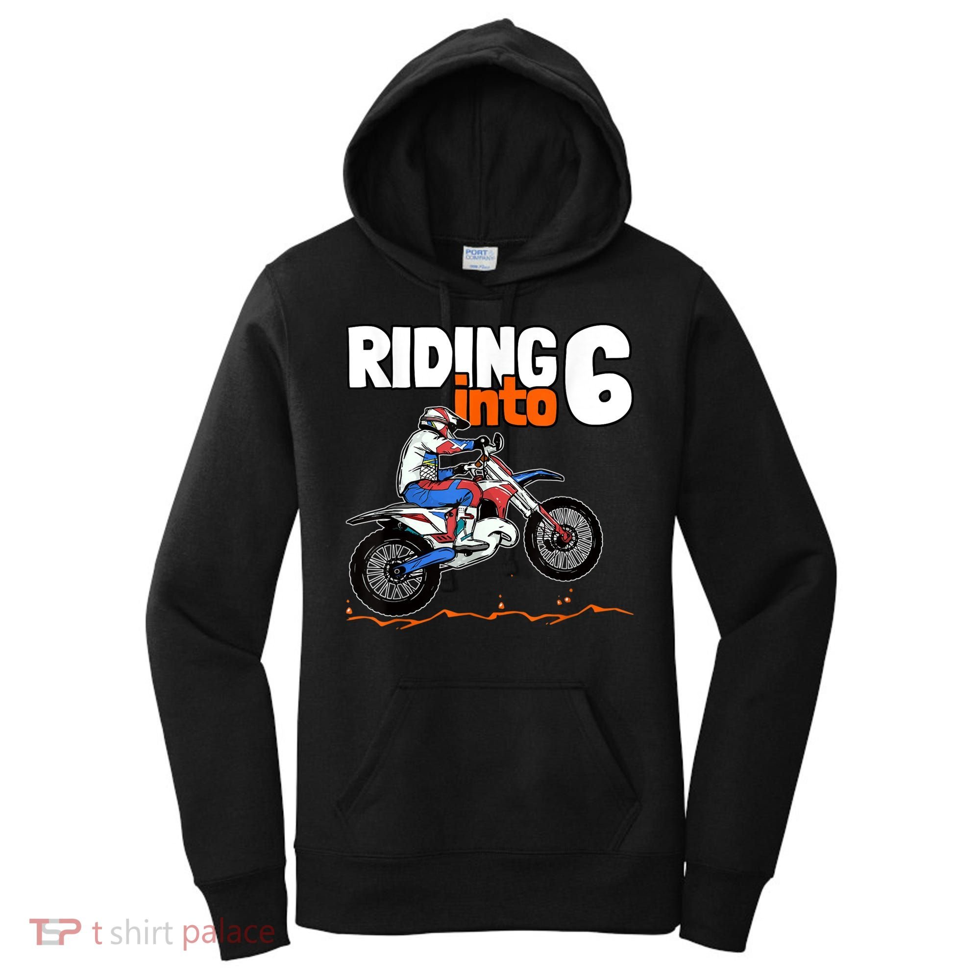 Riding Into 6 Dirt Bike 6 Years Old Motocross Birthday Women's Hoodie