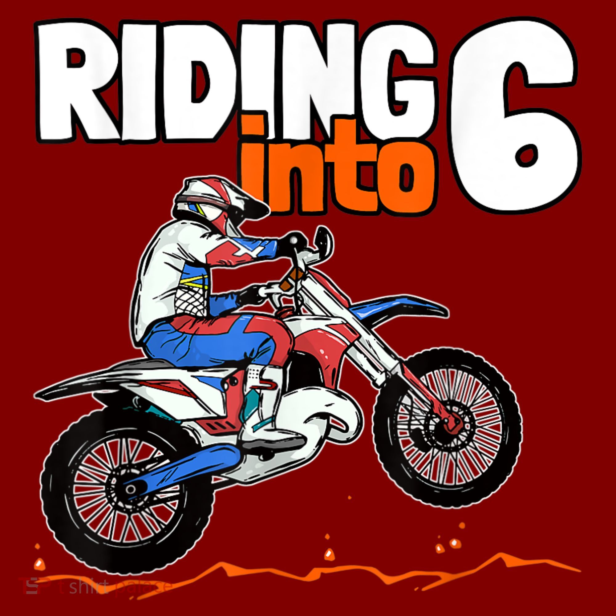 Riding Into 6 Dirt Bike 6 Years Old Motocross Birthday Kids Sweatshirt