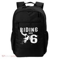 Riding Into 6 Years Old 6th Birthday Boy Dirt Bike Party Backpack thumb 0