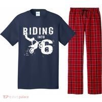 Riding Into 6 Years Old 6th Birthday Boy Dirt Bike Party Pajama Set thumb 0