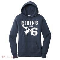 Riding Into 6 Years Old 6th Birthday Boy Dirt Bike Party Women's Hoodie thumb 0
