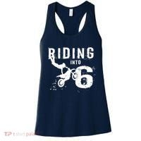 Riding Into 6 Years Old 6th Birthday Boy Dirt Bike Party Women's Tank Top thumb 0