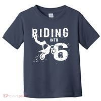 Riding Into 6 Years Old 6th Birthday Boy Dirt Bike Party Toddler T-Shirt thumb 0
