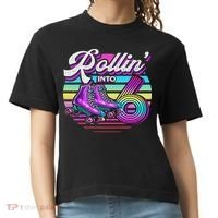 Rollin' Into 6 Roller Skating Rink 6th Birthday Party Comfort Colors Boxy T-Shirt thumb 0