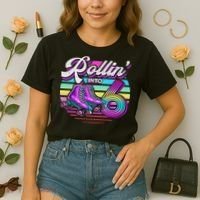 Rollin' Into 6 Roller Skating Rink 6th Birthday Party Comfort Colors Boxy T-Shirt thumb 2