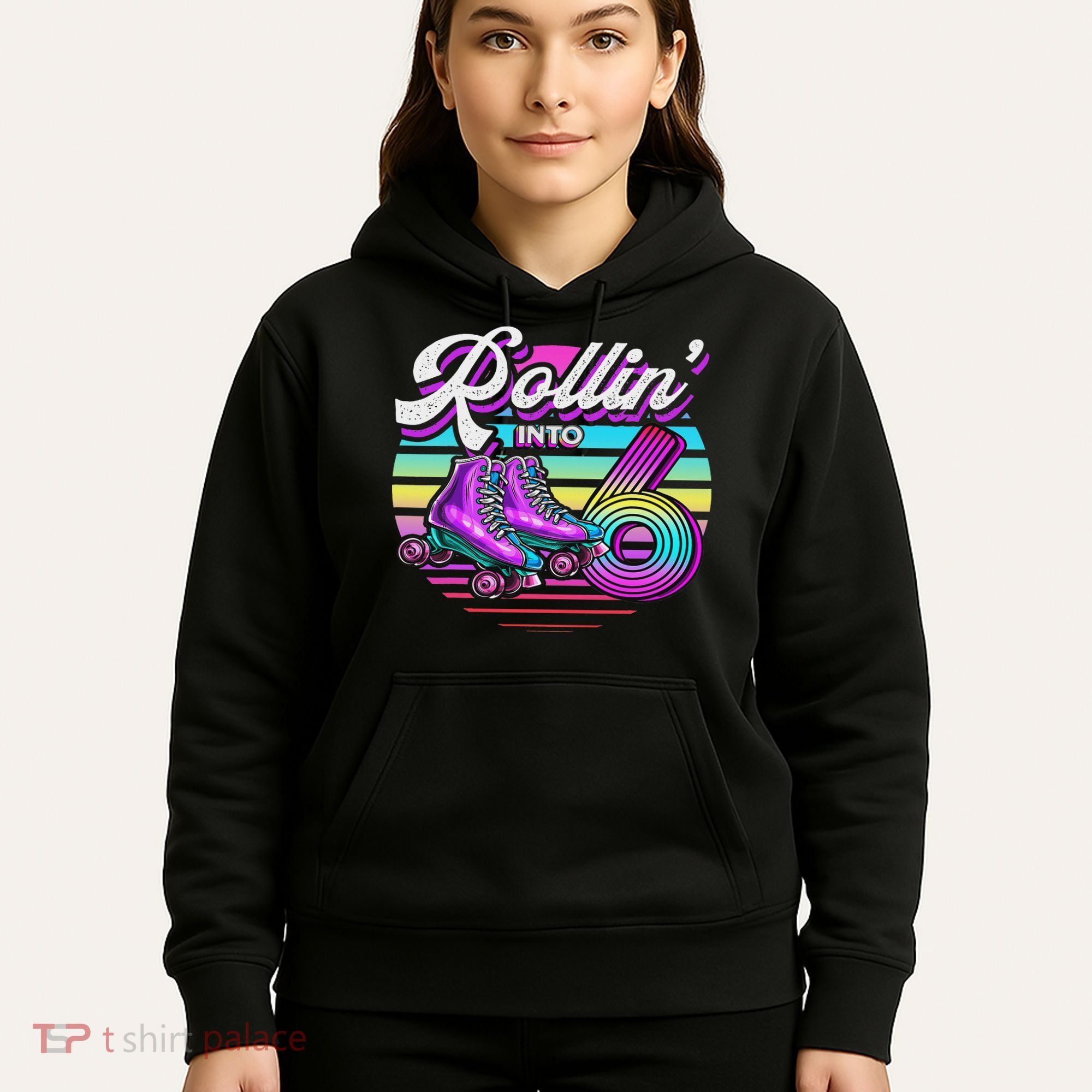 Rollin' Into 6 Roller Skating Rink 6th Birthday Party Hoodie