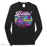 Rollin' Into 6 Roller Skating Rink 6th Birthday Party Long Sleeve Shirt thumb 0