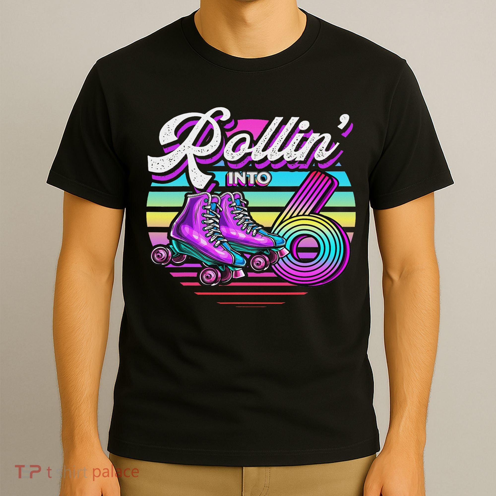 Rollin' Into 6 Roller Skating Rink 6th Birthday Party T-Shirt