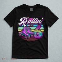 Rollin' Into 6 Roller Skating Rink 6th Birthday Party T-Shirt thumb 5
