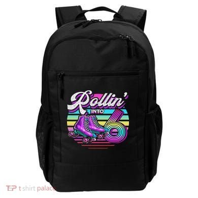 Rollin' Into 6 Roller Skating Rink 6th Birthday Party Backpack
