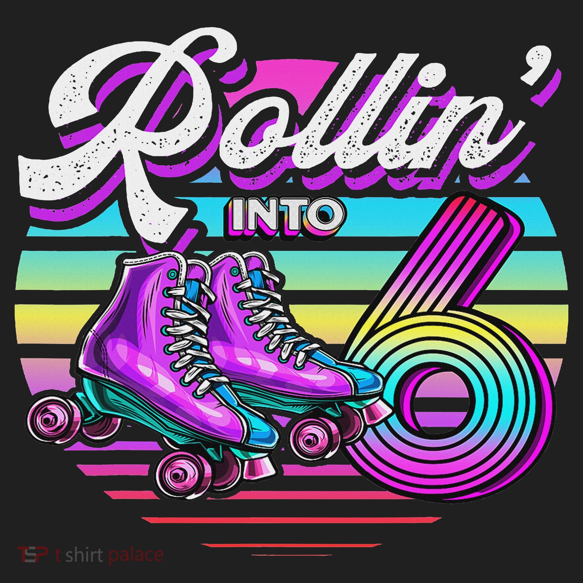 Rollin' Into 6 Roller Skating Rink 6th Birthday Party Beanie