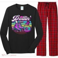 Rollin' Into 6 Roller Skating Rink 6th Birthday Party Long Sleeve Pajama Set thumb 0
