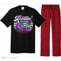 Rollin' Into 6 Roller Skating Rink 6th Birthday Party Pajama Set thumb 0