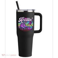 Rollin' Into 6 Roller Skating Rink 6th Birthday Party 40oz Vacuum Insulated Stainless Steel Travel Tumbler thumb 0