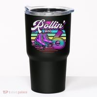 Rollin' Into 6 Roller Skating Rink 6th Birthday Party Tumbler thumb 0