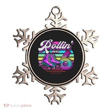 Rollin' Into 6 Roller Skating Rink 6th Birthday Party Ornament