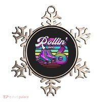 Rollin' Into 6 Roller Skating Rink 6th Birthday Party Ornament thumb 0