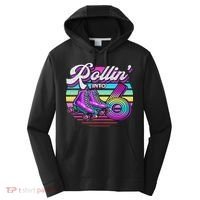 Rollin' Into 6 Roller Skating Rink 6th Birthday Party Performance Fleece Hoodie thumb 0