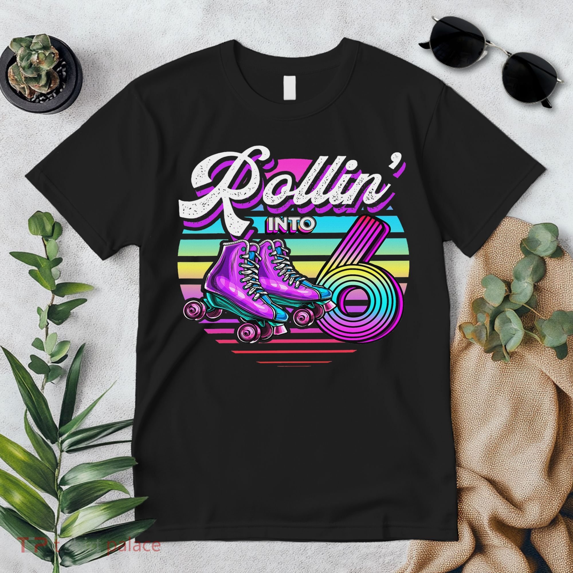 Rollin' Into 6 Roller Skating Rink 6th Birthday Party Premium T-Shirt
