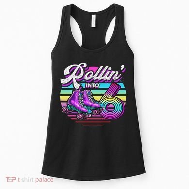 Rollin' Into 6 Roller Skating Rink 6th Birthday Party Women's Tank Top