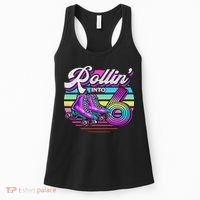 Rollin' Into 6 Roller Skating Rink 6th Birthday Party Women's Tank Top thumb 0