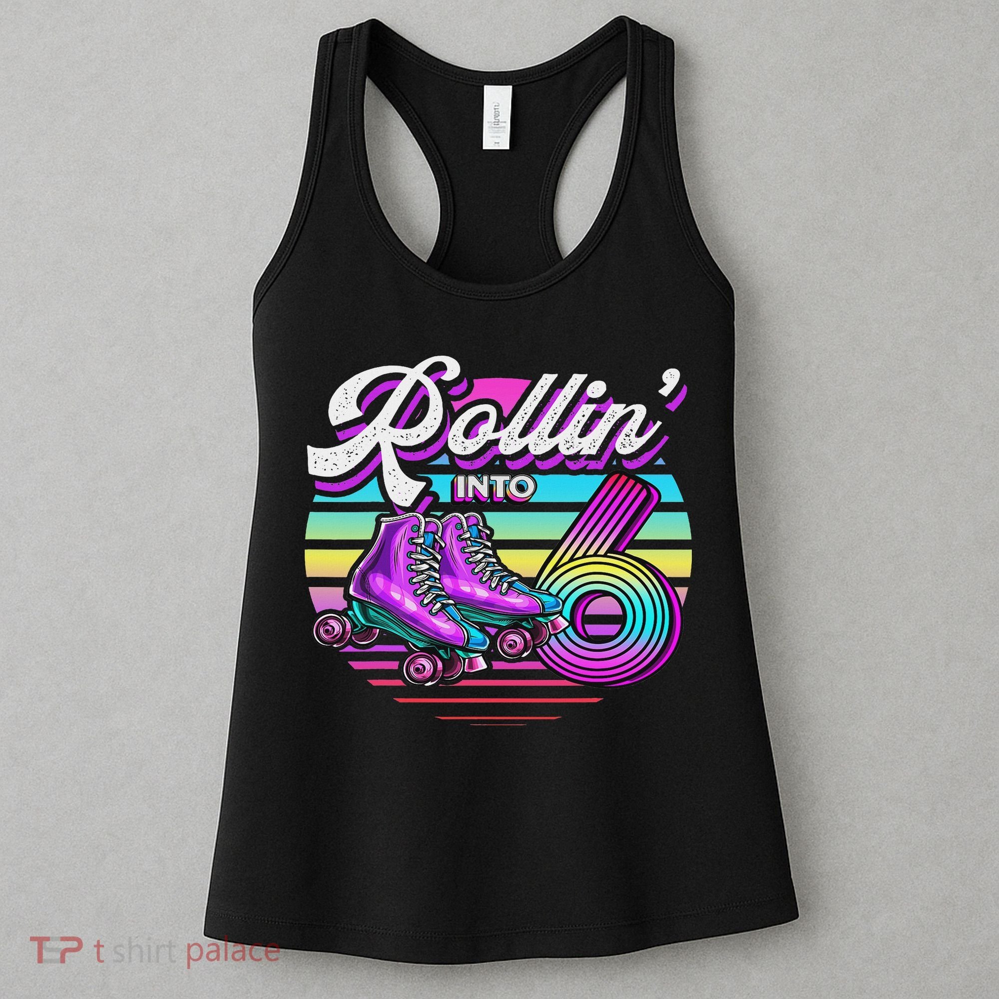 Rollin' Into 6 Roller Skating Rink 6th Birthday Party Women's Tank Top