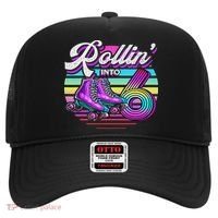 Rollin' Into 6 Roller Skating Rink 6th Birthday Party Hat thumb 0