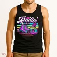 Rollin' Into 6 Roller Skating Rink 6th Birthday Party Tank Top thumb 3