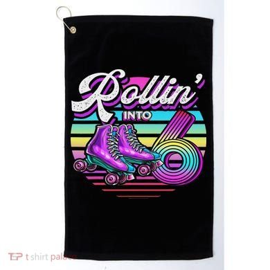 Rollin' Into 6 Roller Skating Rink 6th Birthday Party Golf Towel