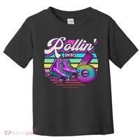 Rollin' Into 6 Roller Skating Rink 6th Birthday Party Toddler T-Shirt thumb 0