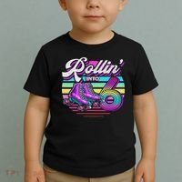Rollin' Into 6 Roller Skating Rink 6th Birthday Party Toddler T-Shirt thumb 2