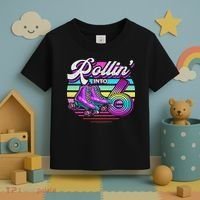 Rollin' Into 6 Roller Skating Rink 6th Birthday Party Toddler T-Shirt thumb 3