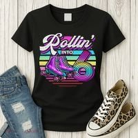 Rollin' Into 6 Roller Skating Rink 6th Birthday Party Women's T-Shirt thumb 3