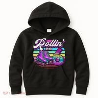 Rollin' Into 6 Roller Skating Rink 6th Birthday Party Kids Hoodie thumb 0