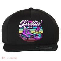 Rollin' Into 6 Roller Skating Rink 6th Birthday Party Wool Snapback Cap thumb 0