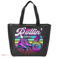 Rollin' Into 6 Roller Skating Rink 6th Birthday Party Tote Bag thumb 0
