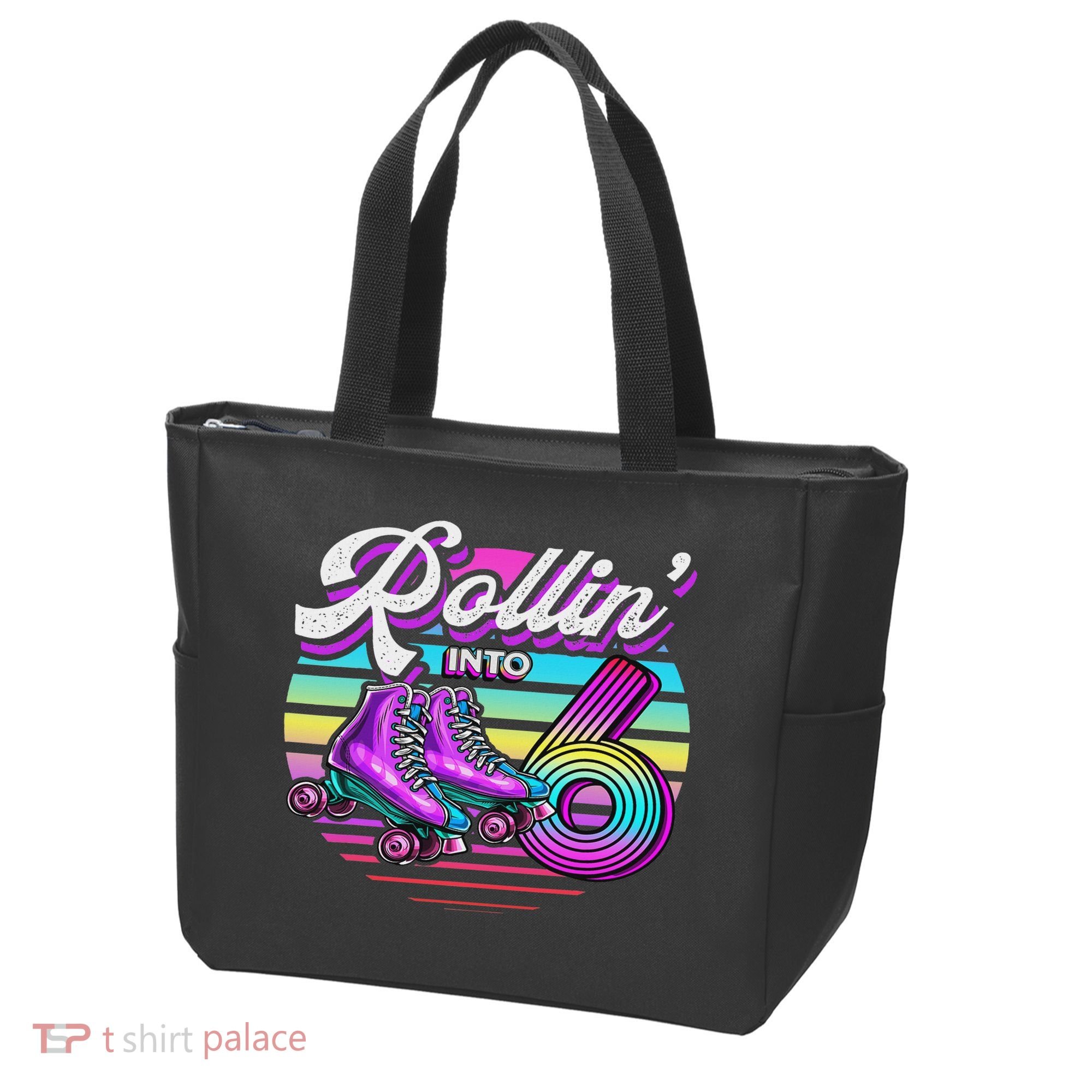 Rollin' Into 6 Roller Skating Rink 6th Birthday Party Tote Bag